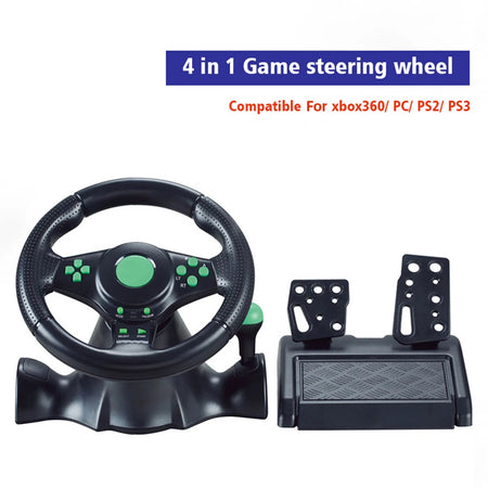 Multi-Platform Racing Simulator Steering Wheel with Vibration and Gear Shifter 4 in 1
