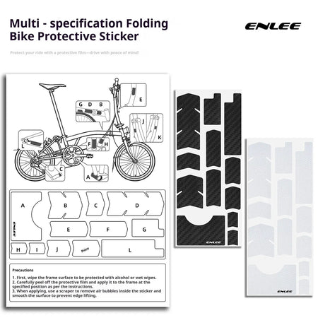 ENLEE carbon fiber textured bicycle protection sticker wear resistant frame tape customized foldable bicycle protection sticker by InterCyprus Trading Ltd