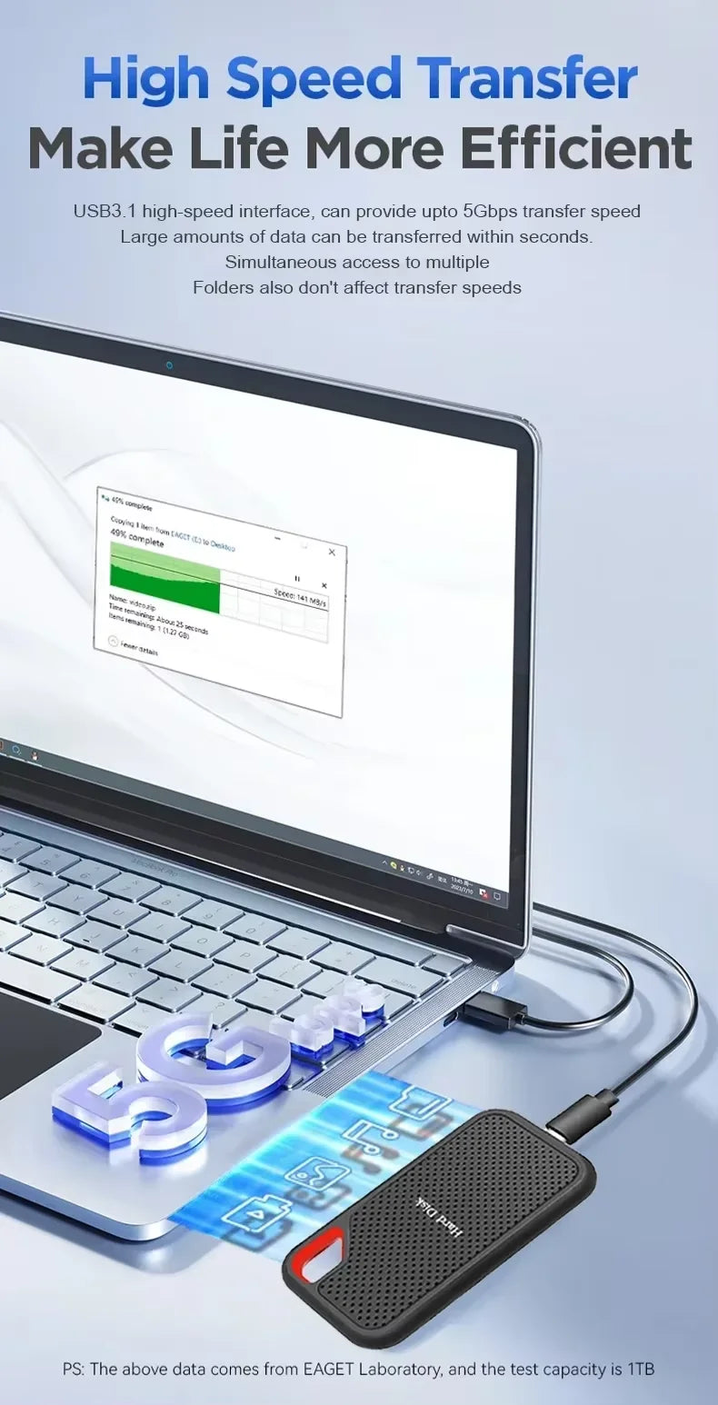 DUTRIEUX High-Speed 256TB Portable SSD - Type-C External Hard Drive