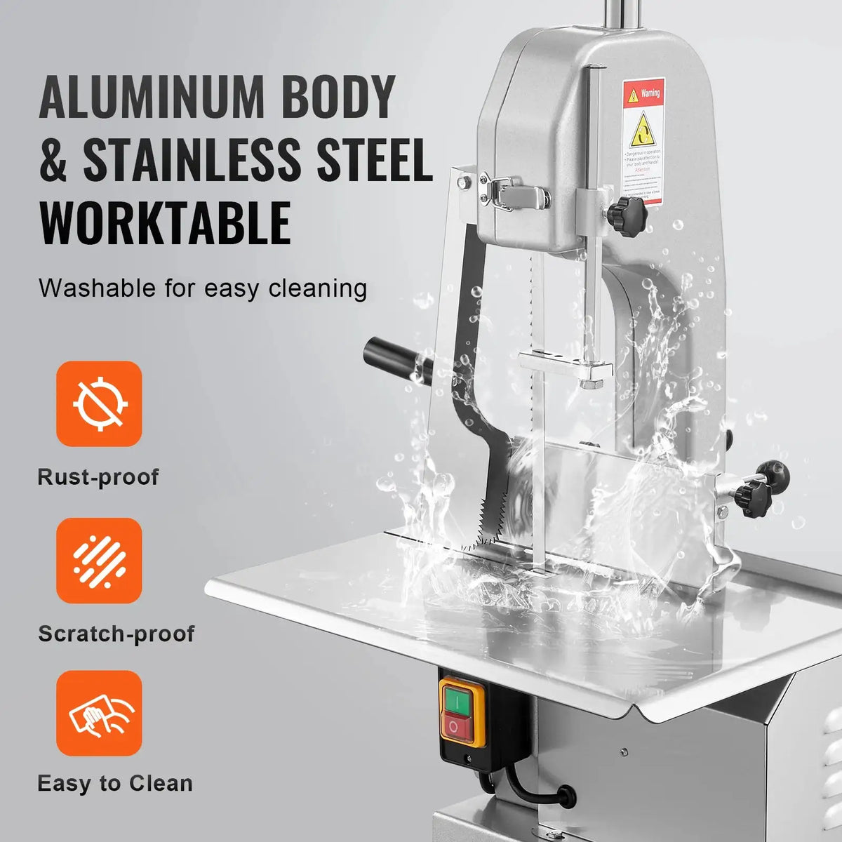 Commercial Meat Bandsaw 650W Stainless Steel