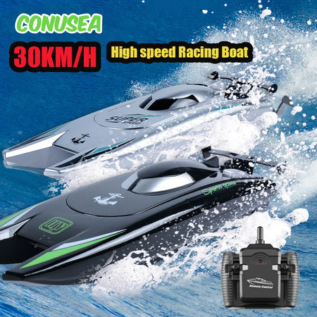 High-Speed 30Km/h RC Racing Boat with Dual Motors and Waterproof Design