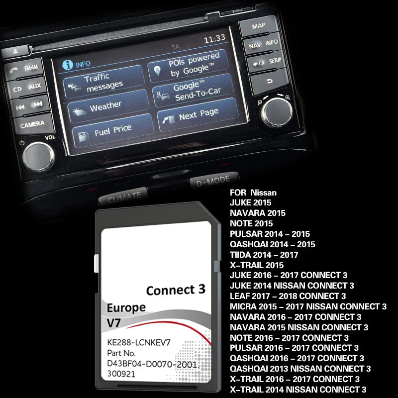 Europe Germany Nissan C3V7 Navigation SD Card 16GB &ndash; Update
