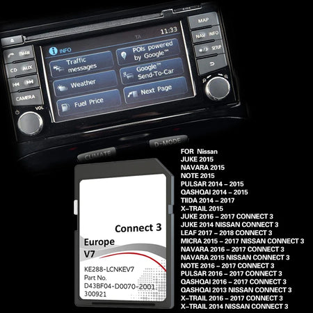 Europe Germany Nissan C3V7 Navigation SD Card 16GB &ndash; Update