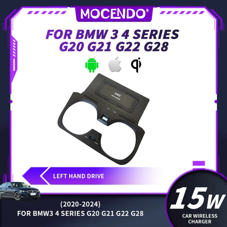 Support de chargeur de voiture sans fil avec charge Qi pour BMW G20 G21 G22 G28