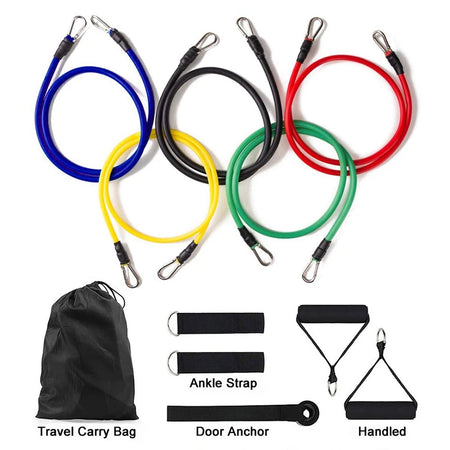 11pcs Resistance Band Set With Rope-Portable Full Body Kit