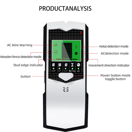 Multifunctional 5 in 1 Wall Detector &ndash; Accurate Depth Tracking