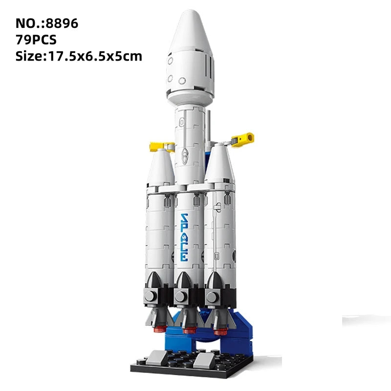 HOVFELER Space Astronaut Building Blocks Set - Shuttle, Satellite, Rocket &amp; Space Station 79Pcs NO BOX 8896 / CHINA