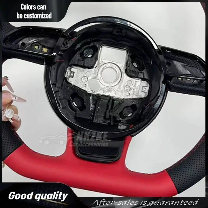 For Audi customized red handmade all leather sports steering wheel 2012-2016 S3 S4 S5 3 Rs4 Rs5 Rs6 Rs7 upgraded and modified by InterCyprus Trading Ltd