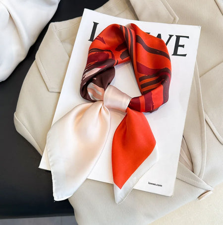 New Simple 70cm Silk Square Scarf &ndash; Elegant Satin Bandana Print 4