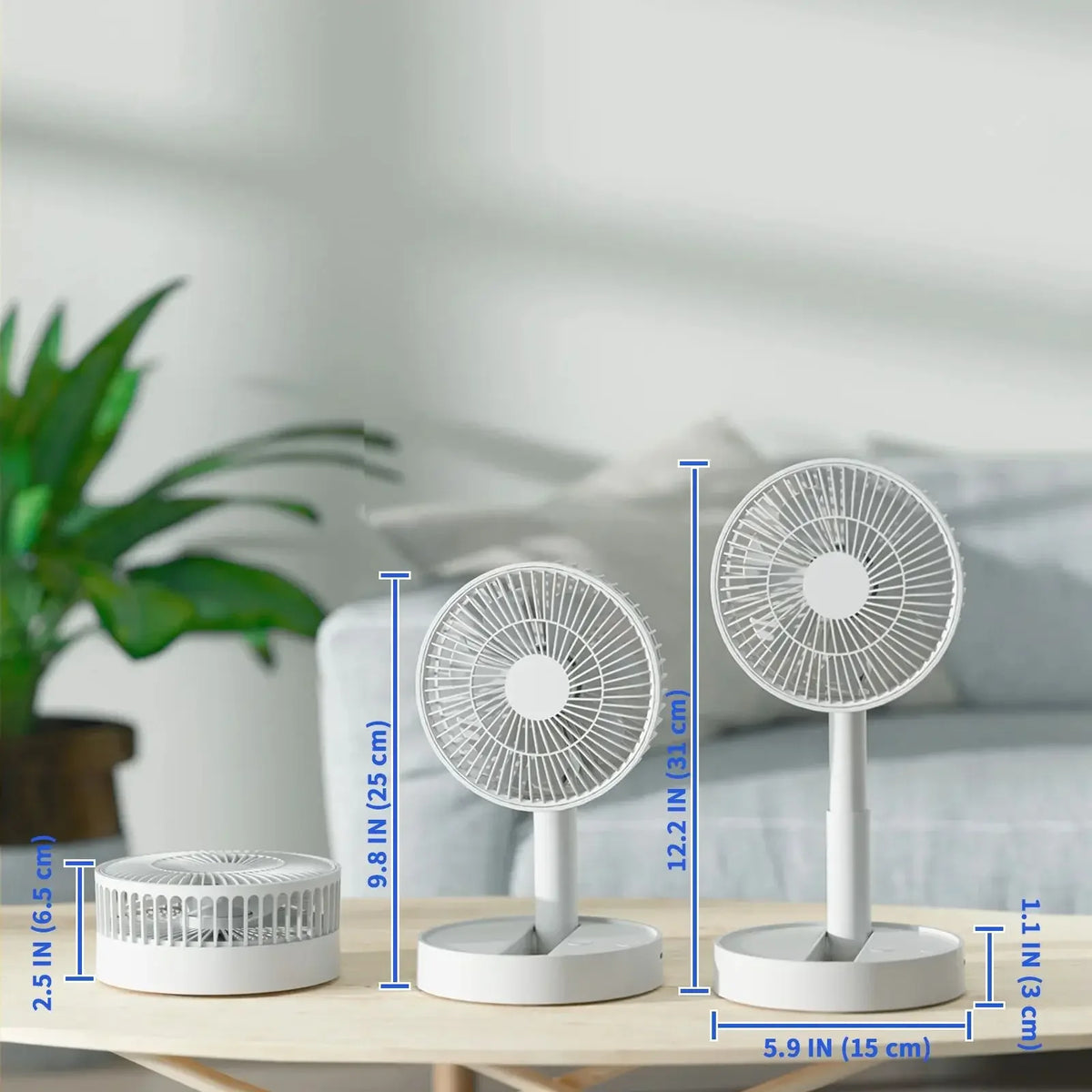 MIJIA Mini Folding USB Desktop Fan - 4 Speed Timer
