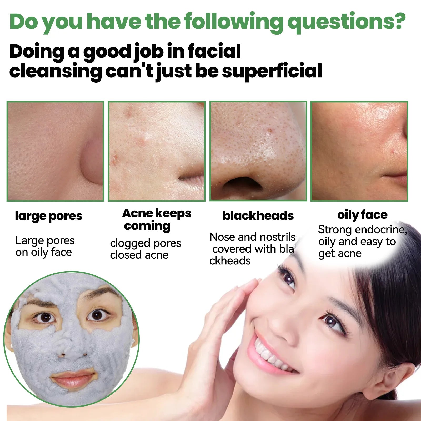 EELHOE Face Cleansing Bubble Mask - Blackhead Remover &amp; Acne Purifying