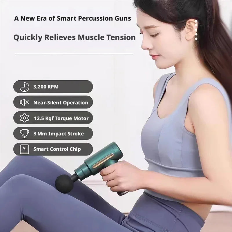 Electric Muscle Massager Fascia Gun for Neck, Portable Low-Noise Device
