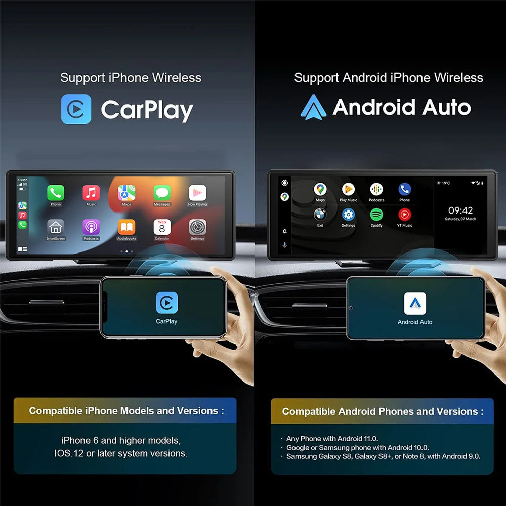 10.26 Inch Universal Car Radio Player with GPS, Wireless CarPlay &amp; Android Auto