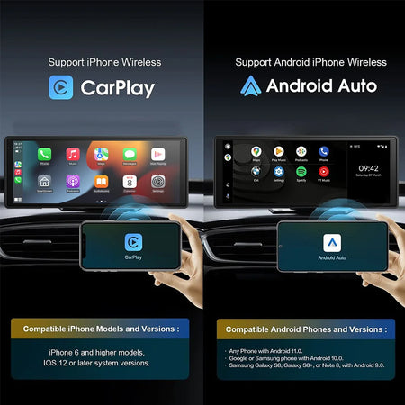 10.26 Inch Universal Car Radio Player with GPS, Wireless CarPlay &amp; Android Auto