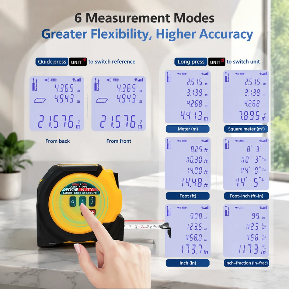 Laser Distance Meter 60M With Cross Line And Area Volume Tool