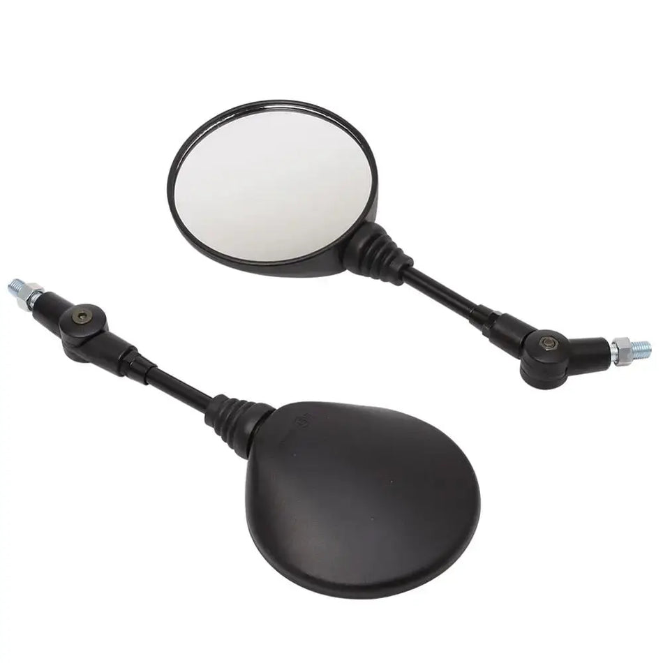 Folding Motorcycle Side Mirror Universal 10mm ABS Rearview Mirror Black by InterCyprus Trading Ltd