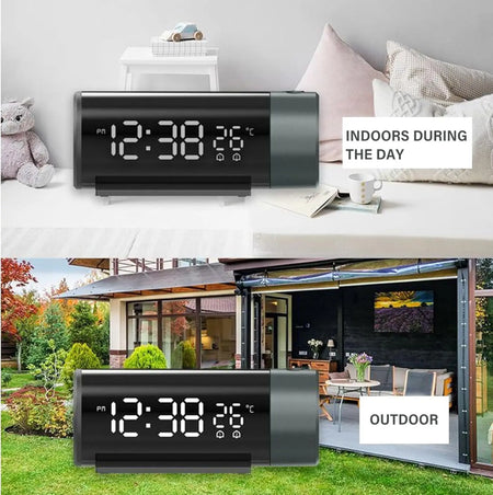 Smart LED Projection Alarm Clock &ndash; 180&deg; Ceiling Display