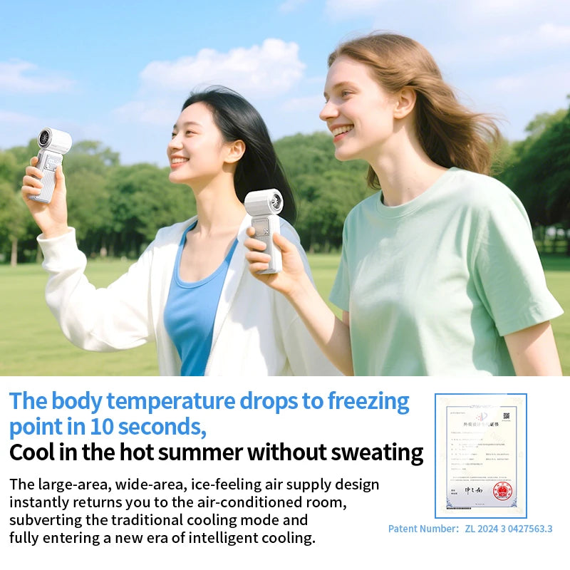 Mini Handheld Fan 4000mAh &ndash; High-Speed Brushless Motor with Digital Display