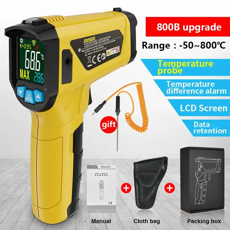Infrared Thermometer Non Contact Emissivity Adjustable 800B / CHINA