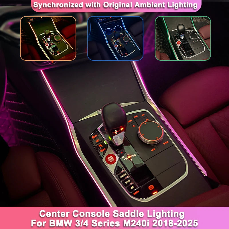 BMW 3 i 4 Serii Synchronizacja Światła Ambient, Listwy Wykończeniowe Konsoli Środkowej ABS