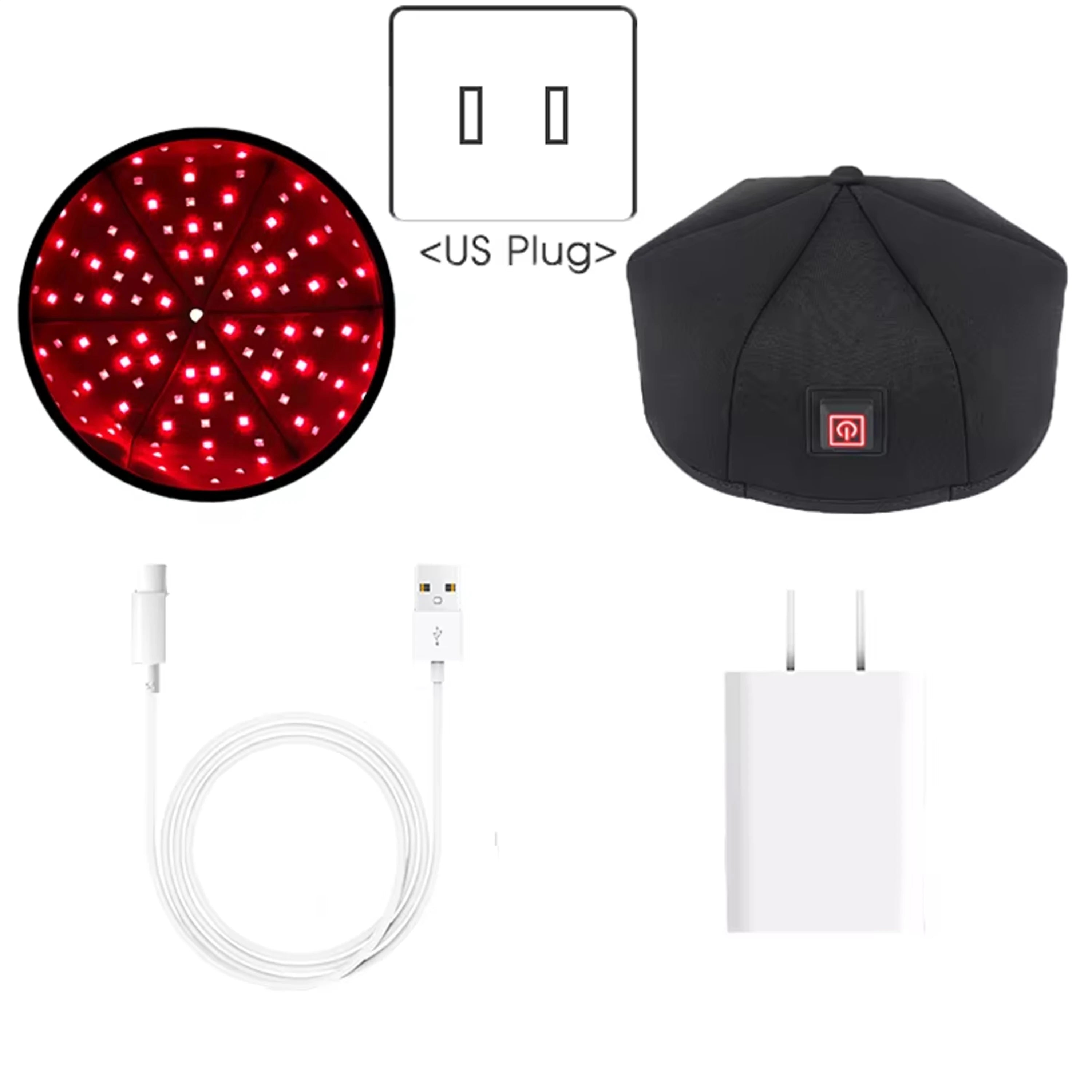 Hair Growth Cap 660 LED Light Therapy &ndash; Anti Hair Loss US PLUG Black