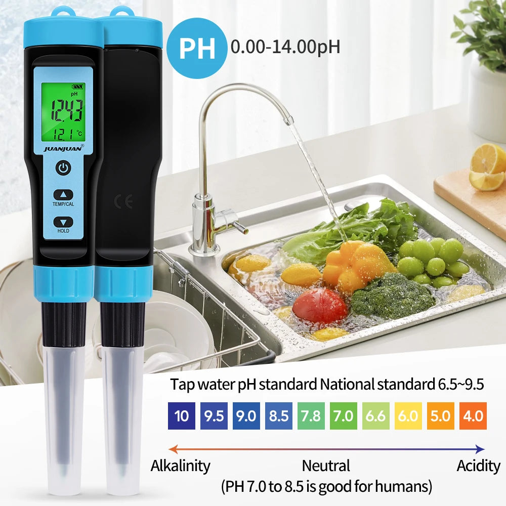 PH Meter &ndash; Backlit Digital pH Tester for Food Kitchen Use