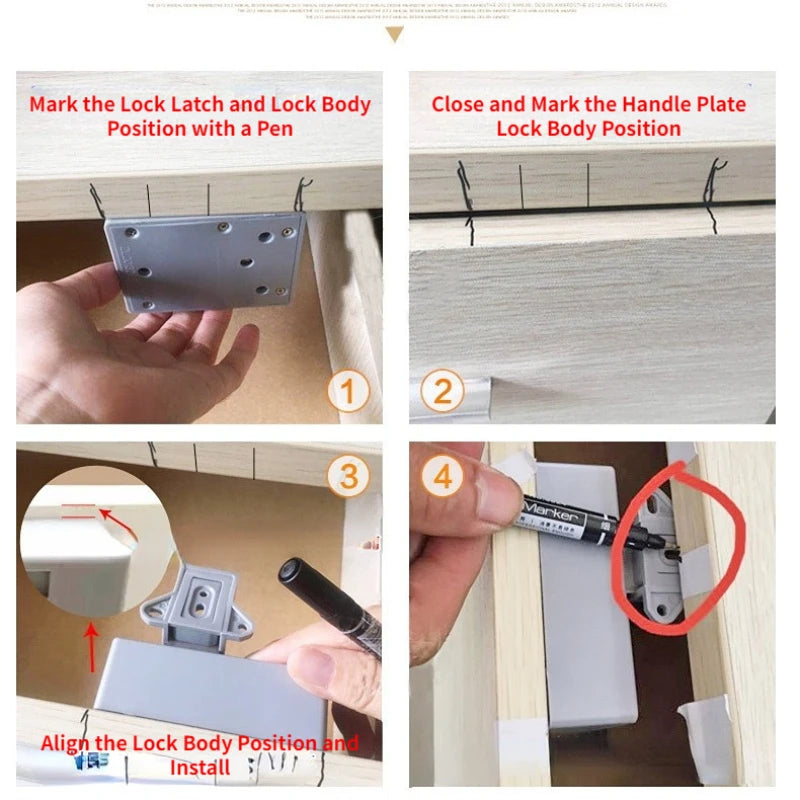 Invisible No-Drill Cabinet Lock &ndash; Smart Sensor Lock