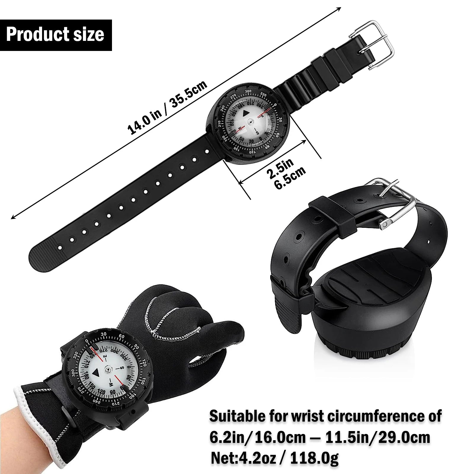 Professional Digital Diving Compass - 50m Waterproof &amp; Luminous