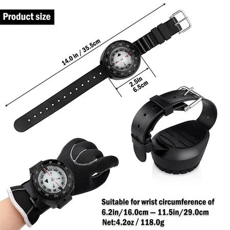 Professional Digital Diving Compass - 50m Waterproof &amp; Luminous