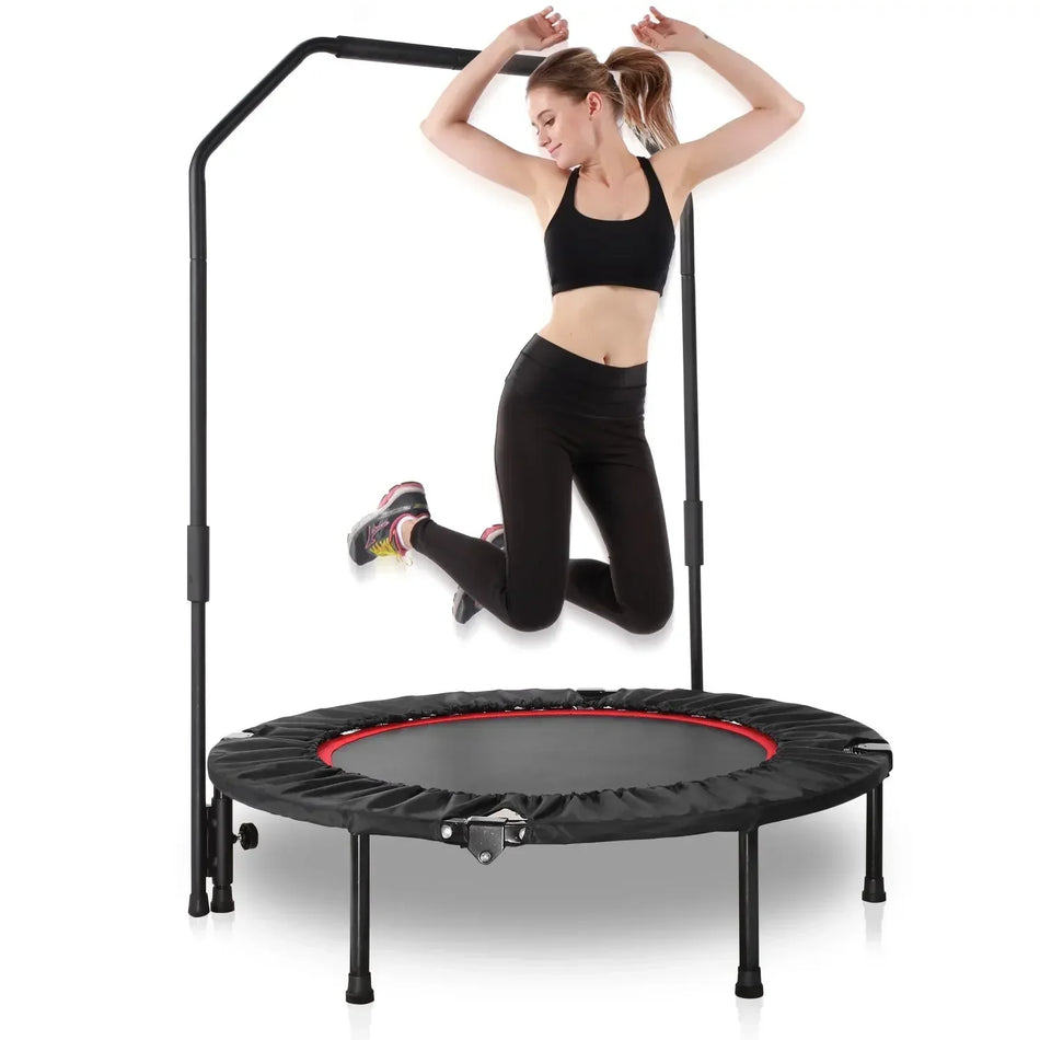 101cm Składany Mini Trampolina z Regulowanym Uchwytem 150 Kg