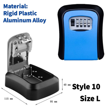 Wall Mount Key Storage Secret Box &ndash; 4 Digit Combination Lock Style 10