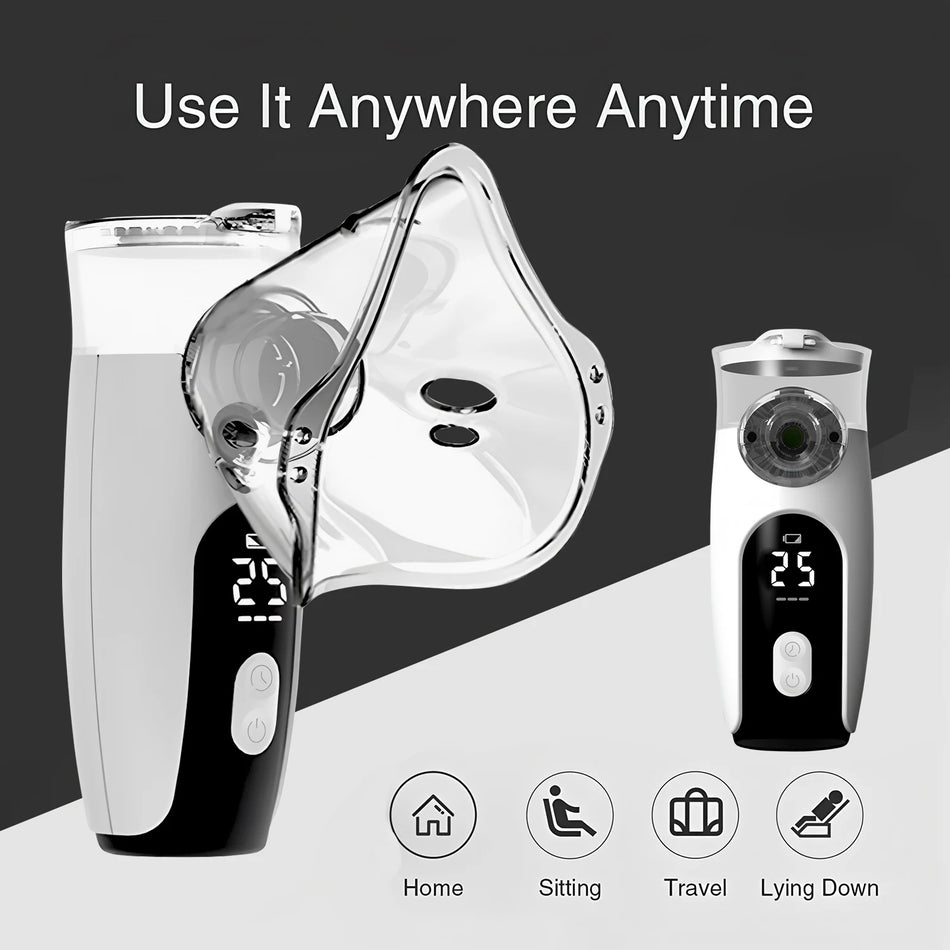 Nebulizador Ultrassónico Portátil com Névoa Silenciosa para Adultos e Crianças