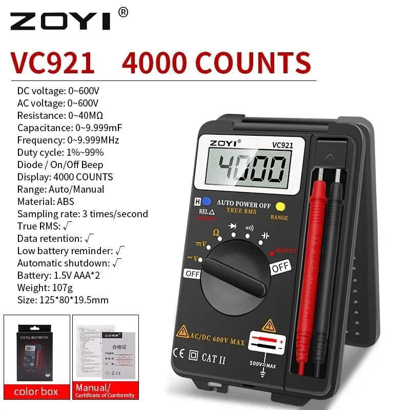 ZOYI VC921 Digital Multimeter &ndash; Pocket Capacitance Tester