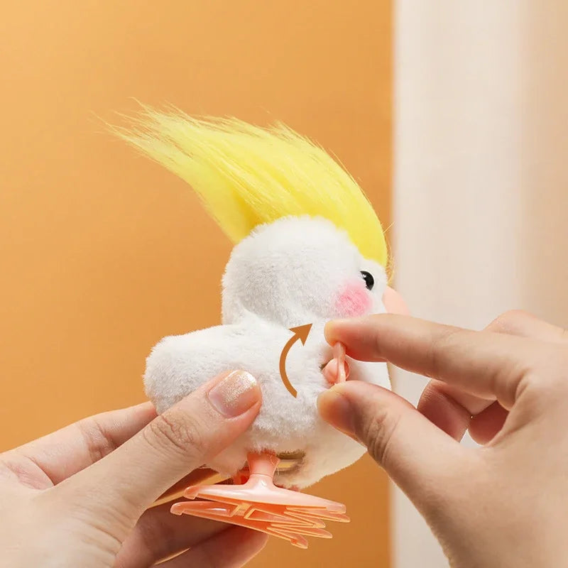 Yellow Jumping Chicken Wind-Up Plush Toy for Kids 2-4 Years