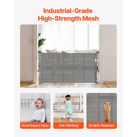 SucceBuy 55/71/110in Retractable Baby Gate &ndash; Easy Install