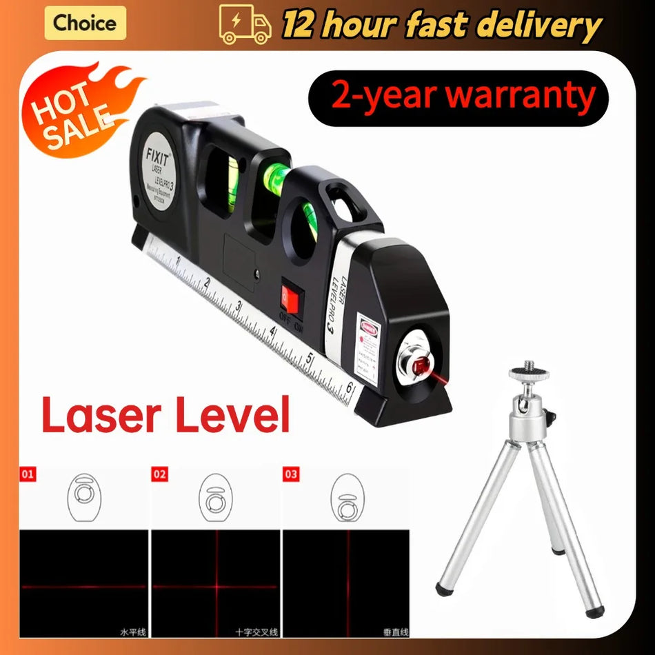 Laser Level Line Tool Kit Pro &ndash; Cross Line Projection