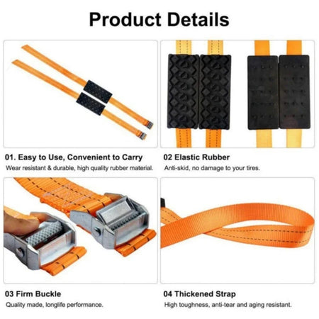 2PCS Traction Boards Offroad Snow Chains &ndash; Durable PU Blocks