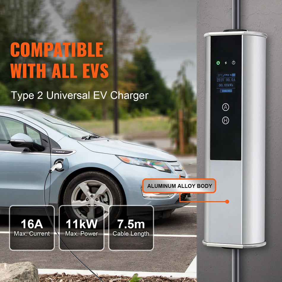 Przenośna ładowarka typu 2 EV 16A 3.68kW 7.5m kabel