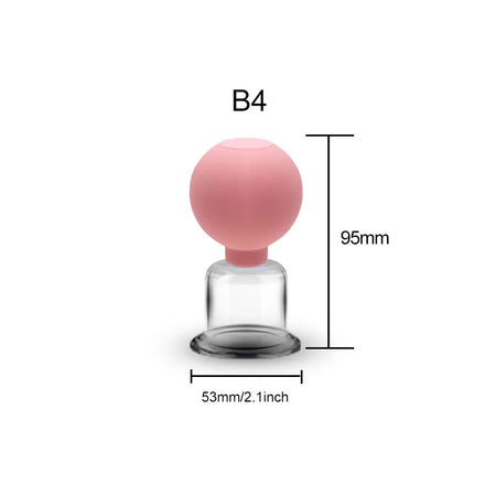Vacuum Cupping Glass Jar &ndash; Gentle Facial Suction Massage Pink 4