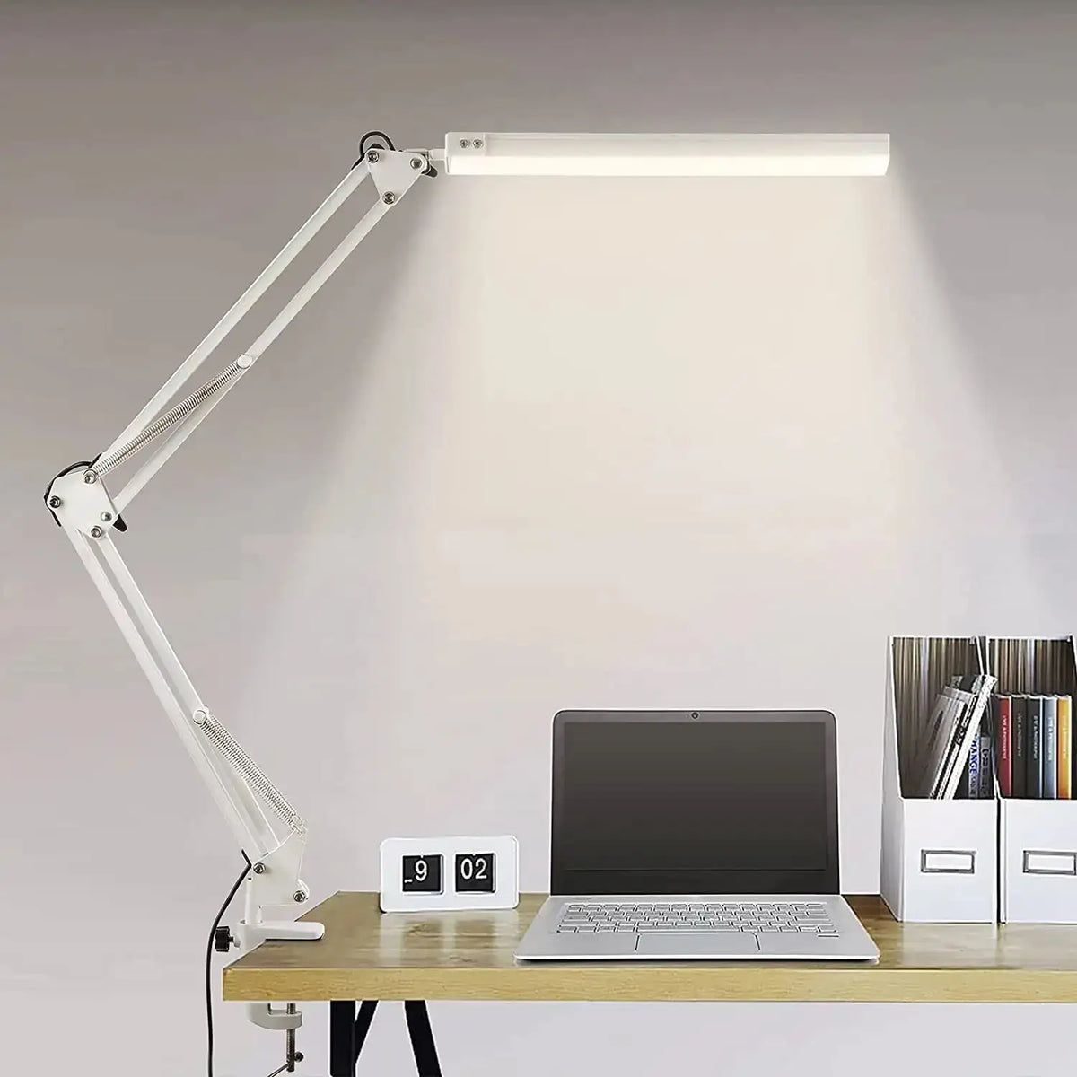 Office Bright LED Clip Desk Lamp Long Arm Eye Protection TD-white / CHINA