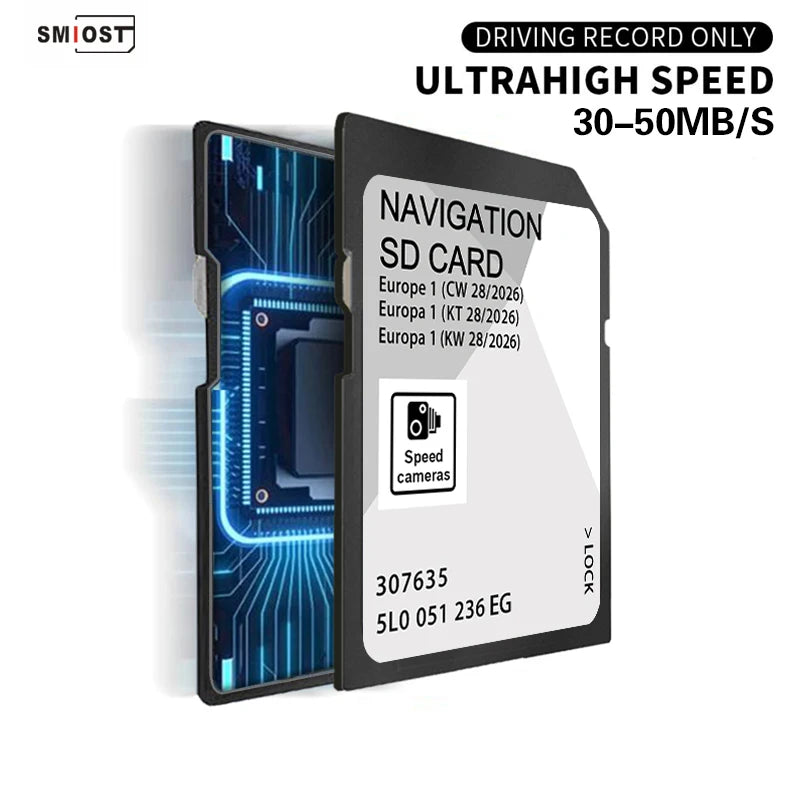 SD Card GPS Europa 2026 5L0051236EG MIB2 32GB - Plug Play