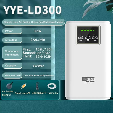 Choice Aquarium Oxygen Pump &ndash; Portable Quiet USB Battery YYE-LD300 Stone