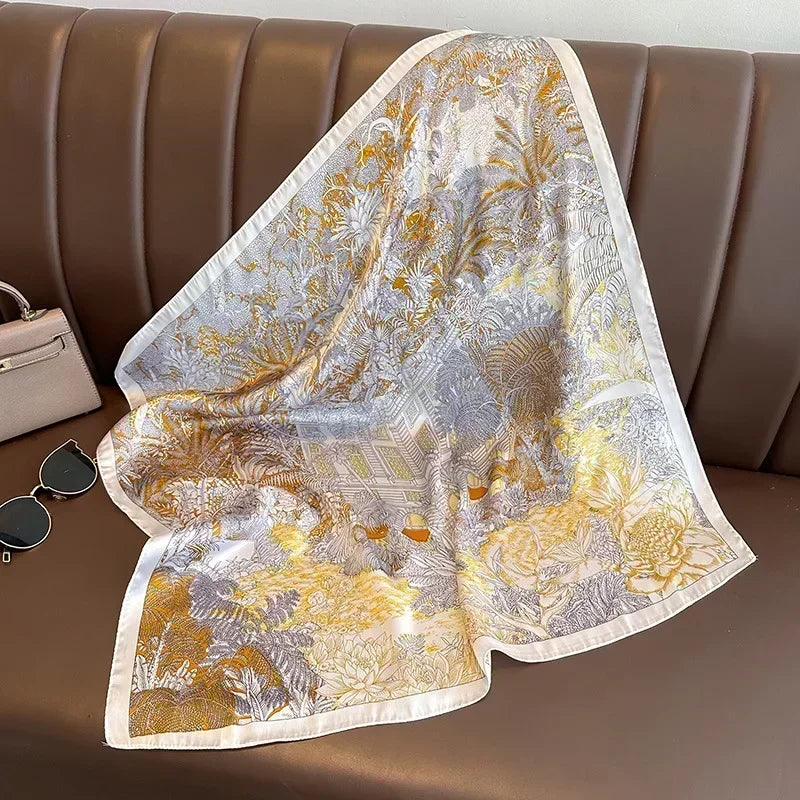 Luxury Design Print Silk Scarf &ndash; Timeless Elegance and Versatility