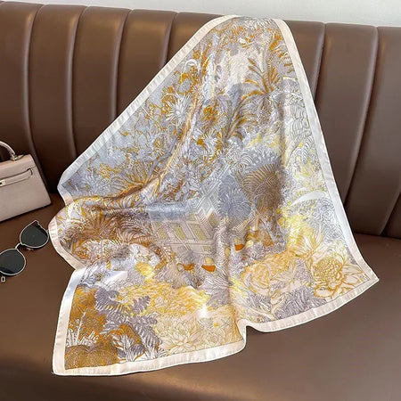 Luxury Design Print Silk Scarf &ndash; Timeless Elegance and Versatility
