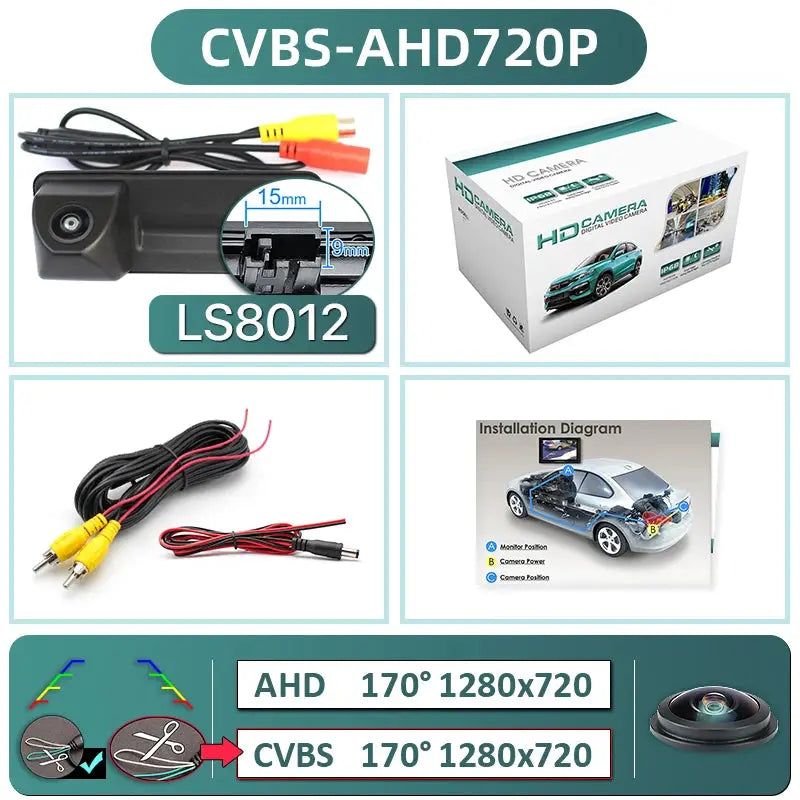 Rear View Camera With 170 Degree Lens For VW Skoda Audi A1 A3 A4 A5 A7 by InterCyprus Trading Ltd