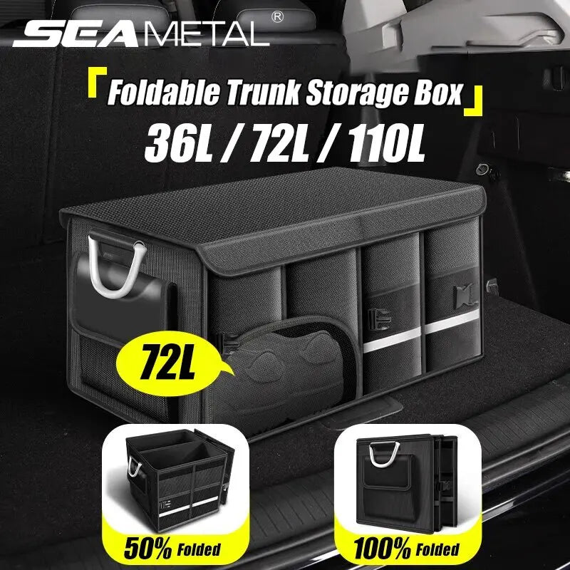 SEAMETAL Waterproof Foldable Car Trunk Organizer 110L - Camping &amp; Fishing Essential