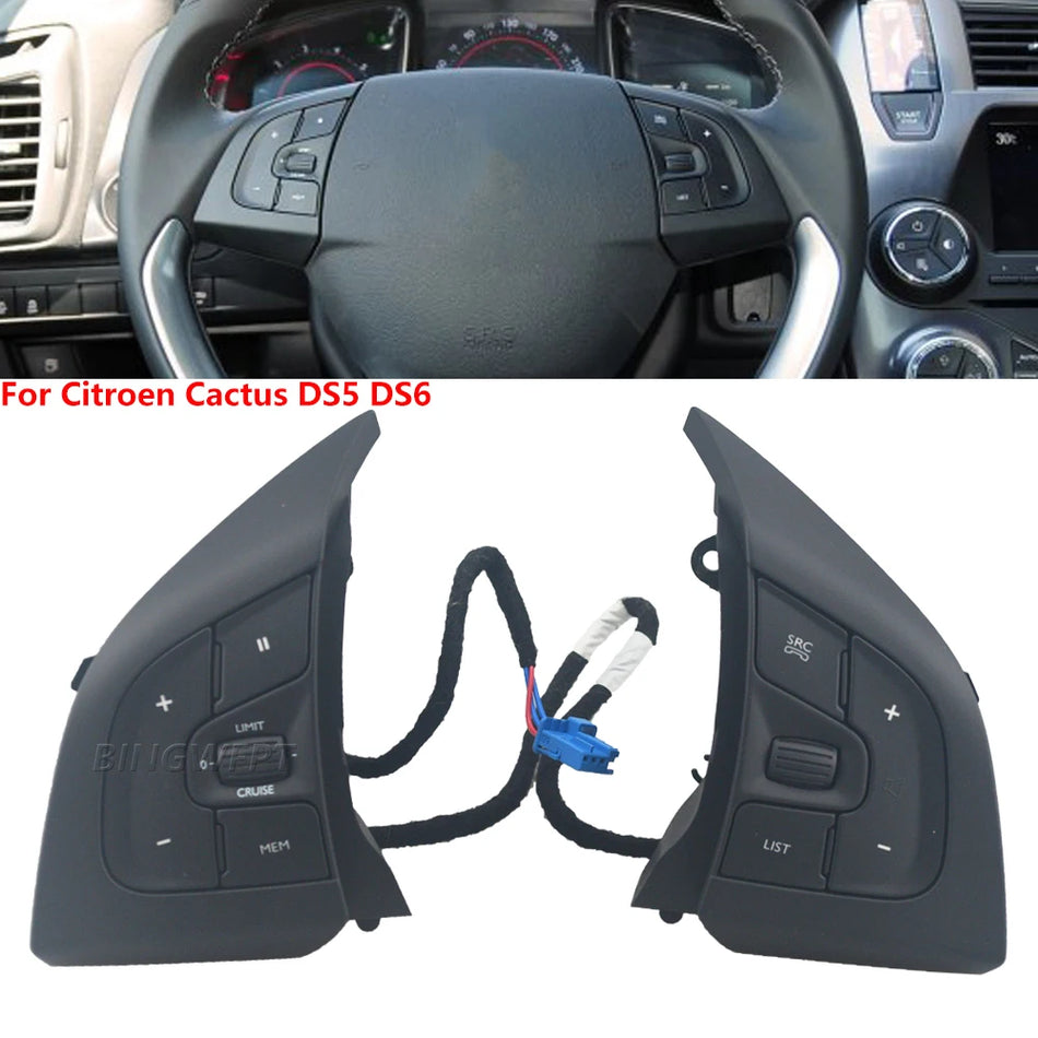 Botón de control de crucero ABS del volante para Citroën Cactus DS5 DS6 DS4S 2016