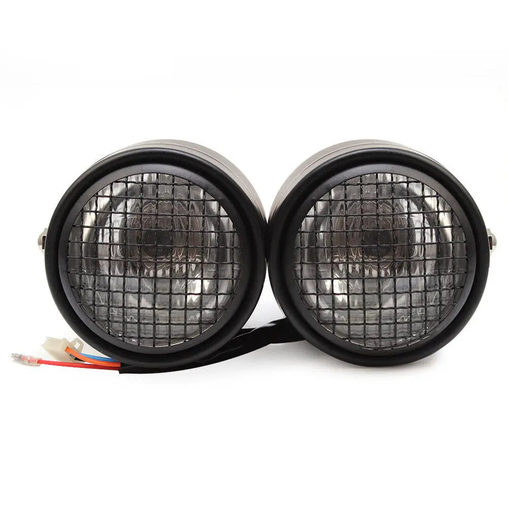 Motorcycle Twin Headlight Grill &ndash; Dual Lamp Streetfighter Design