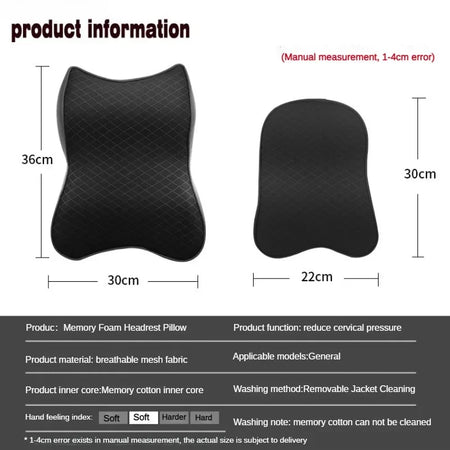 Breathable 3D Memory Foam Car Headrest &ndash; Neck Support