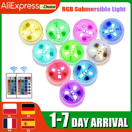 Remote Control CoSubmersible 3 LED Underwater Light &ndash; RGB